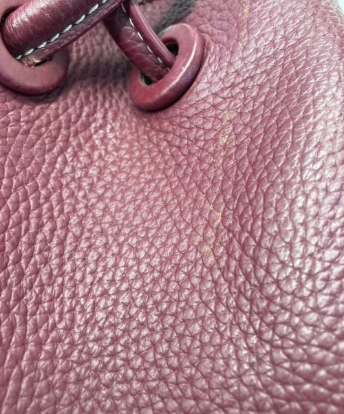 VASIC（ヴァジック）VASIC (ヴァジック) レザー巾着バッグ ワインレッドの古着・服飾アイテム