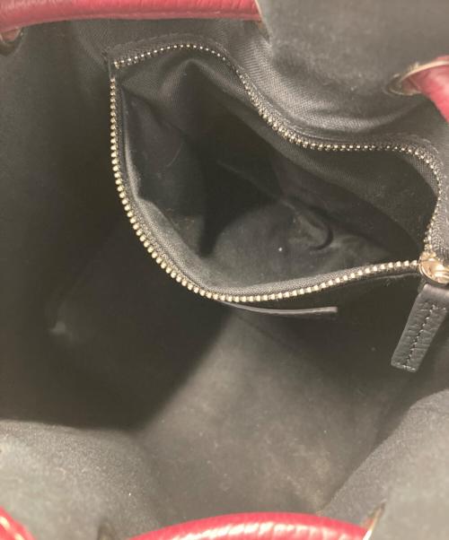 VASIC（ヴァジック）VASIC (ヴァジック) レザー巾着バッグ ワインレッドの古着・服飾アイテム