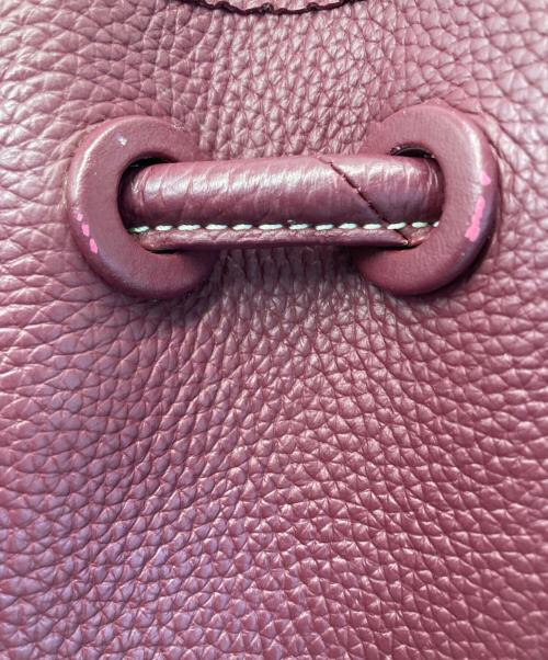 VASIC（ヴァジック）VASIC (ヴァジック) レザー巾着バッグ ワインレッドの古着・服飾アイテム