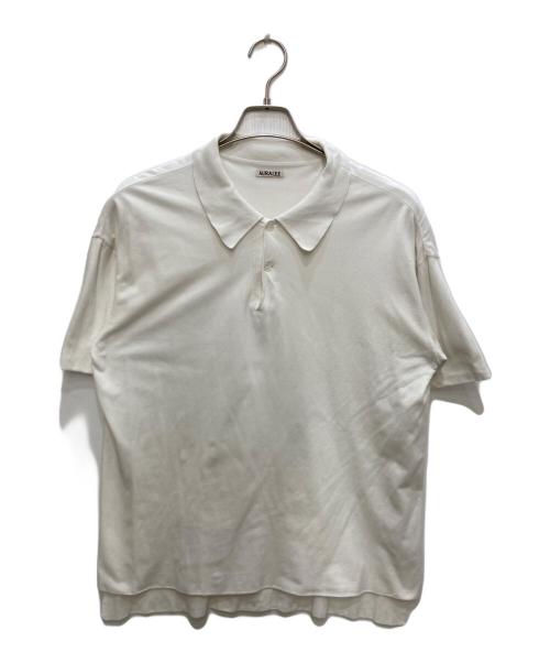 AURALEE（オーラリー）AURALEE (オーラリー) HIGH GAUGE PIQUE DOUBLE CLOTH POLO/鹿の子ポロシャツ ホワイト サイズ:3の古着・服飾アイテム