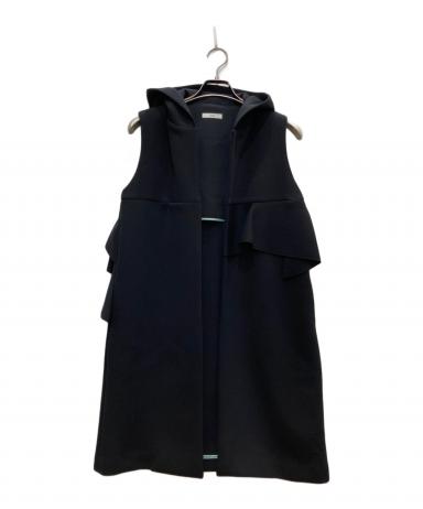 yori  ボンディングロングジレ ブラック 中古・古着通販】YORI (ヨリ) ボンディングロングジレ ブラック サイズ