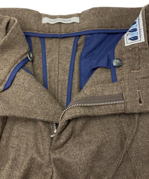 giab's ARCHIVIO（ジャブス アルキヴィオ）giab's ARCHIVIO (ジャブス アルキヴィオ) ウールテーパードパンツ ブラウン サイズ:48の古着・服飾アイテム