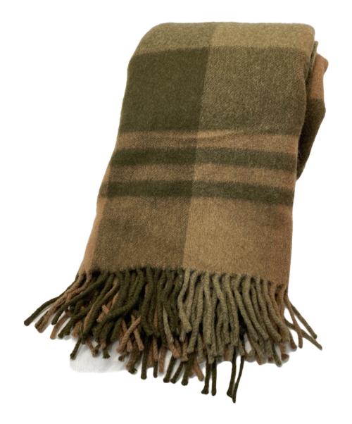 JOSHUA ELLIS（ジョシュア エリス）Joshua Ellis (ジョシュア エリス) カシミヤ100％大判ストール カーキの古着・服飾アイテム