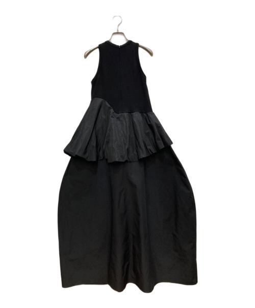 OMMO（オーエムエムオー）OMMO (オーエムエムオー) BALLOON PEPLUM LAYERED OP/バルーンペプラムレイヤードワンピース ブラック サイズ:36の古着・服飾アイテム