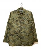 Needlesニードルズ）の古着「B.R. COWBOY SHIRT-FLOWER EMB/B.R. カウボーイ　シャツフラワー　EMB」｜グリーン