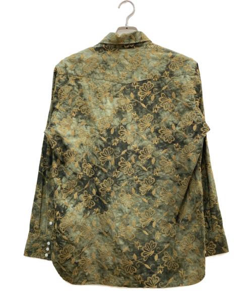 Needles（ニードルズ）Needles (ニードルズ) B.R. COWBOY SHIRT-FLOWER EMB/B.R. カウボーイ　シャツフラワー　EMB グリーン サイズ:Ｓの古着・服飾アイテム
