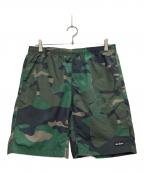 WILD THINGSワイルドシングス）の古着「SUPPLEX PRINT SHORTS/ナイロン　ショートパンツ」｜オリーブ