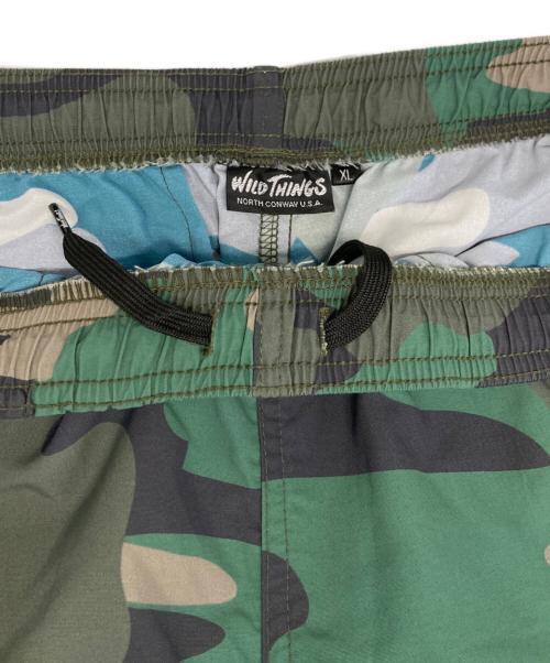 WILD THINGS（ワイルドシングス）WILD THINGS (ワイルドシングス) SUPPLEX PRINT SHORTS/ナイロン　ショートパンツ オリーブ サイズ:ＸＬの古着・服飾アイテム