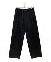 studio seven（スタジオセブン）の古着「Logo Embroidery Denim Pants/ロゴ エンブロイダリー　デニムパンツ」｜ブラック