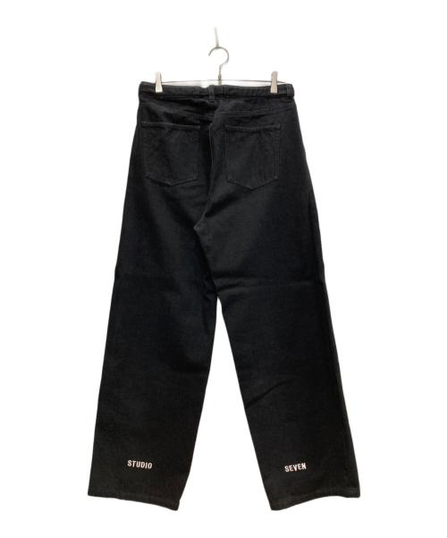 studio seven（スタジオセブン）studio seven (スタジオセブン) Logo Embroidery Denim Pants/ロゴ エンブロイダリー　デニムパンツ ブラック サイズ:Ｌの古着・服飾アイテム