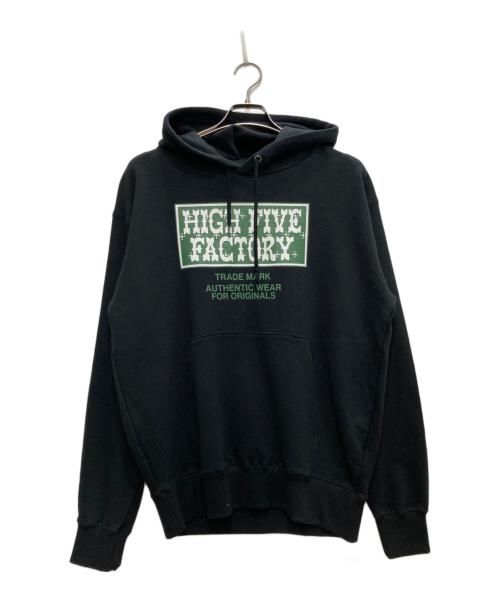 HIGH FIVE FACTORY（ハイファイブファクトリー）HIGH FIVE FACTORY (ハイファイブファクトリー) ロゴプルオーバーパーカー ブラック サイズ:Ｌ 未使用品の古着・服飾アイテム
