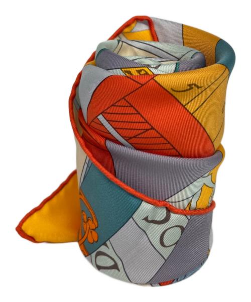HERMES（エルメス）HERMES (エルメス) カレ90 スカーフ 占星術 ASTROLOGIE オレンジの古着・服飾アイテム