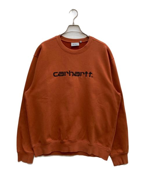 CarHartt（カーハート）CarHartt (カーハート) ロゴスウェット ブラウン サイズ:Lの古着・服飾アイテム