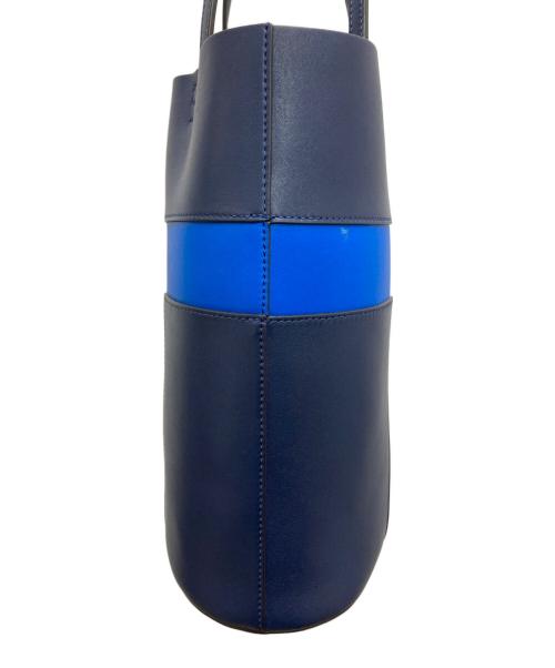 TORY BURCH（トリーバーチ）TORY BURCH (トリーバーチ) Block T ミディアム トートバッグ ネイビー×ブルーの古着・服飾アイテム