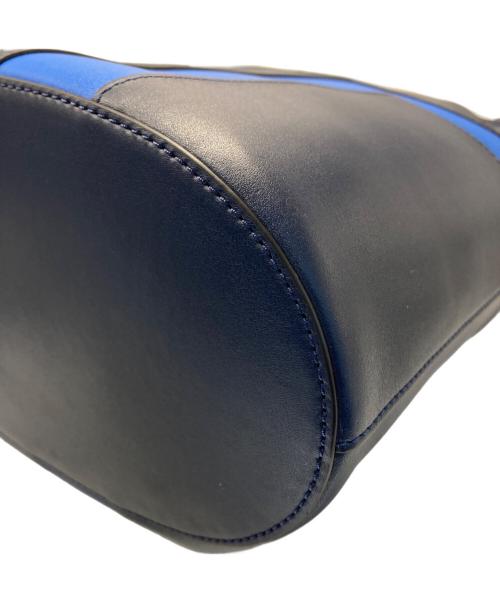 TORY BURCH（トリーバーチ）TORY BURCH (トリーバーチ) Block T ミディアム トートバッグ ネイビー×ブルーの古着・服飾アイテム