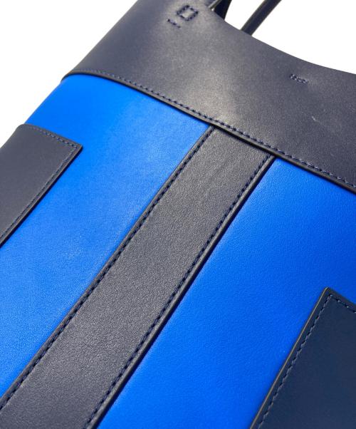 TORY BURCH（トリーバーチ）TORY BURCH (トリーバーチ) Block T ミディアム トートバッグ ネイビー×ブルーの古着・服飾アイテム