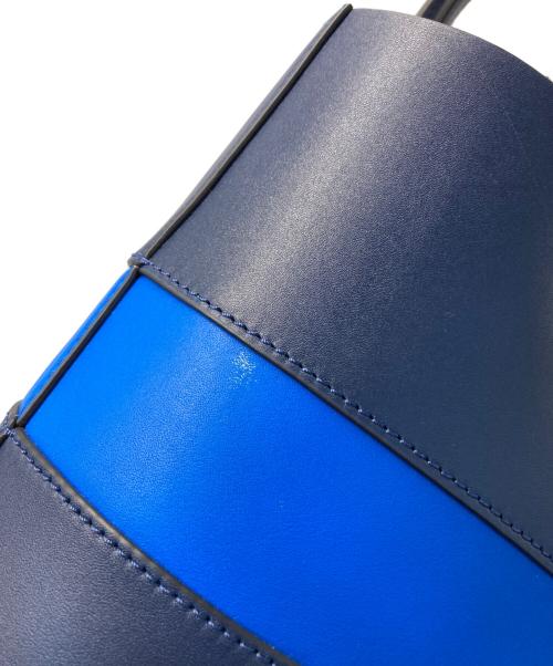 TORY BURCH（トリーバーチ）TORY BURCH (トリーバーチ) Block T ミディアム トートバッグ ネイビー×ブルーの古着・服飾アイテム