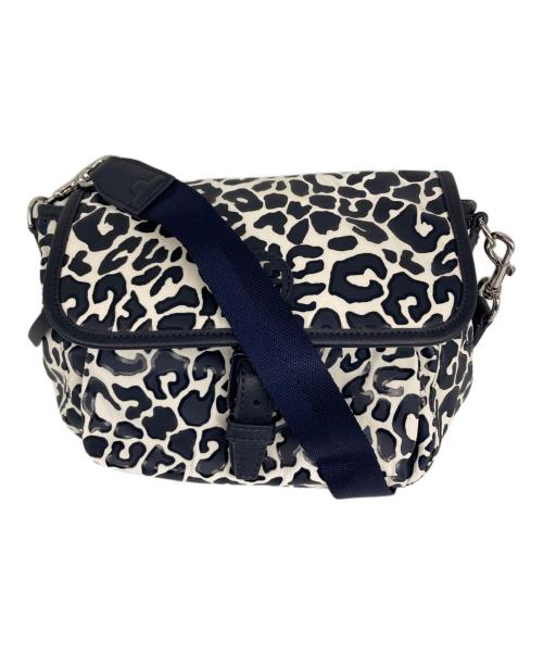 TORY BURCH（トリーバーチ）TORY BURCH (トリーバーチ) レオパード 2WAYショルダーバッグ ネイビー×ホワイトの古着・服飾アイテム