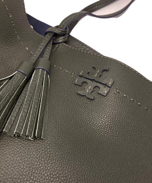 TORY BURCH（トリーバーチ）TORY BURCH (トリーバーチ) ペブルドレザー Mcgraw Tote バッグ グレーの古着・服飾アイテム