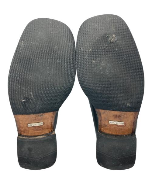 GUCCI（グッチ）GUCCI (グッチ) スクエアレザーシューズ ブラック サイズ:43 Eの古着・服飾アイテム