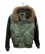 Hysteric Glamourヒステリックグラマー）の古着「袖レザーフーデッドBZ」｜カーキ