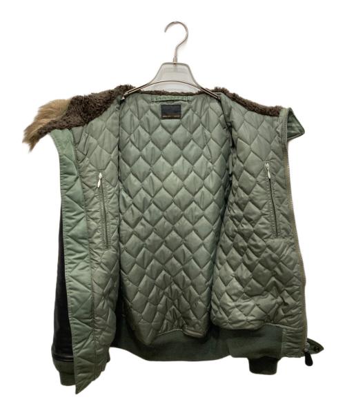 Hysteric Glamour（ヒステリックグラマー）Hysteric Glamour (ヒステリックグラマー) 袖レザーフーデッドBZ カーキ サイズ:Ｌの古着・服飾アイテム