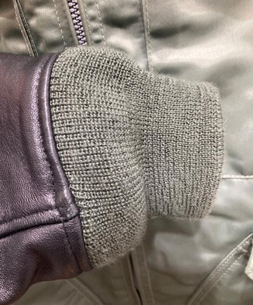 Hysteric Glamour（ヒステリックグラマー）Hysteric Glamour (ヒステリックグラマー) 袖レザーフーデッドBZ カーキ サイズ:Ｌの古着・服飾アイテム