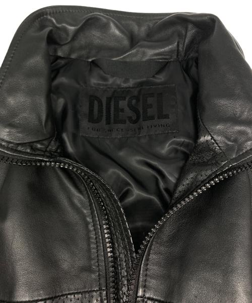 DIESEL（ディーゼル）DIESEL (ディーゼル) シープスキンレザージャケット ブラック サイズ:Ⅿの古着・服飾アイテム