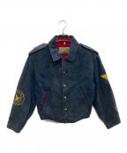 ARMANI JEANSアルマーニジーンズ）の古着「刺繍デニムジャケット」｜ネイビー