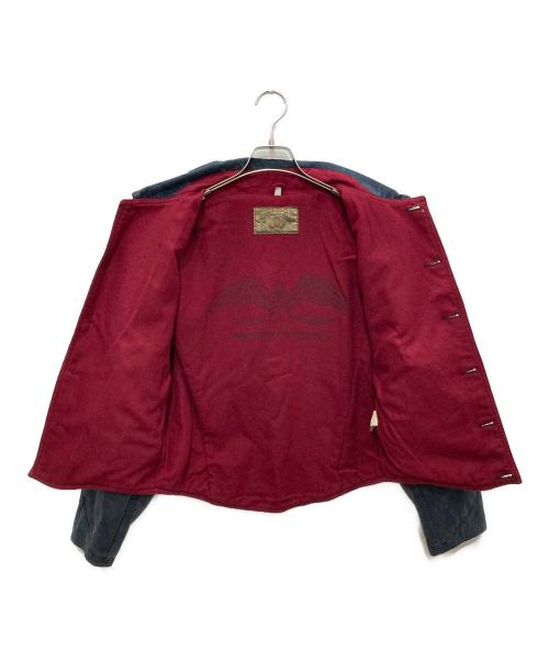 ARMANI JEANS（アルマーニジーンズ）ARMANI JEANS (アルマーニジーンズ) 刺繍デニムジャケット ネイビー サイズ:52の古着・服飾アイテム