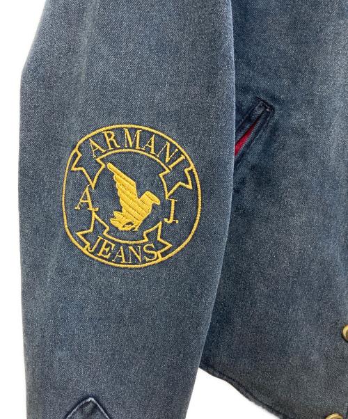 ARMANI JEANS（アルマーニジーンズ）ARMANI JEANS (アルマーニジーンズ) 刺繍デニムジャケット ネイビー サイズ:52の古着・服飾アイテム