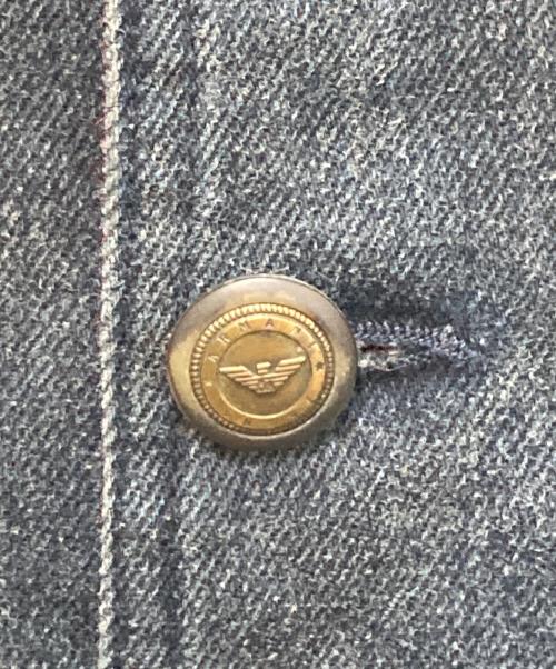 ARMANI JEANS（アルマーニジーンズ）ARMANI JEANS (アルマーニジーンズ) 刺繍デニムジャケット ネイビー サイズ:52の古着・服飾アイテム