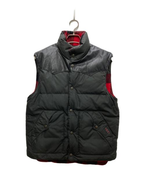 POLO RALPH LAUREN（ポロ・ラルフローレン）POLO RALPH LAUREN (ポロ・ラルフローレン) レザー切替リバーシブルダウンベスト ブラック サイズ:Ｍの古着・服飾アイテム