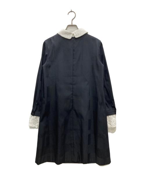 BLUE LABEL CRESTBRIDGE（ブルーレーベルクレストブリッジ）BLUE LABEL CRESTBRIDGE (ブルーレーベルクレストブリッジ) チェックワンピース ブラック×ホワイト サイズ:38の古着・服飾アイテム