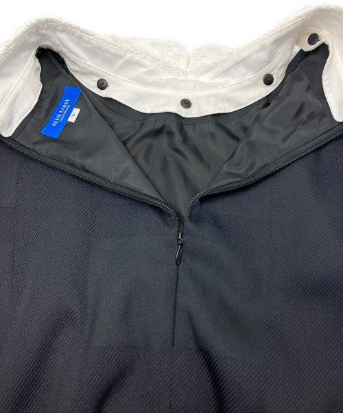 BLUE LABEL CRESTBRIDGE（ブルーレーベルクレストブリッジ）BLUE LABEL CRESTBRIDGE (ブルーレーベルクレストブリッジ) チェックワンピース ブラック×ホワイト サイズ:38の古着・服飾アイテム