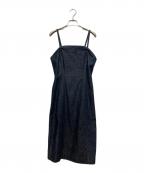 BLUE LABEL CRESTBRIDGEブルーレーベルクレストブリッジ）の古着「リアクティブコットンデニムビスチェドレス/デニムワンピース」｜インディゴ