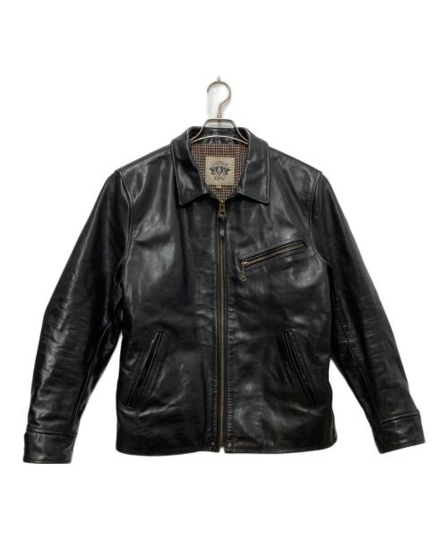 LEATHER BOMU（レザーボム）LEATHER BOMU (レザーボム) ホースハイドレザージャケット ブラック サイズ:2XLの古着・服飾アイテム