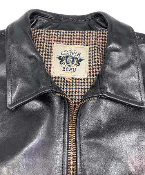 LEATHER BOMU（レザーボム）LEATHER BOMU (レザーボム) ホースハイドレザージャケット ブラック サイズ:2XLの古着・服飾アイテム