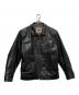 LEATHER BOMU（レザーボム）の古着「ホースハイドレザージャケット」｜ブラック