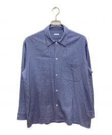 COMOLI（コモリ）の古着「ヴィスコースウール オープンカラーシャツ」｜ネイビー