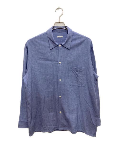 COMOLI（コモリ）COMOLI (コモリ) ヴィスコースウール オープンカラーシャツ ネイビー サイズ:34の古着・服飾アイテム