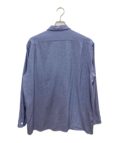 COMOLI（コモリ）COMOLI (コモリ) ヴィスコースウール オープンカラーシャツ ネイビー サイズ:34の古着・服飾アイテム