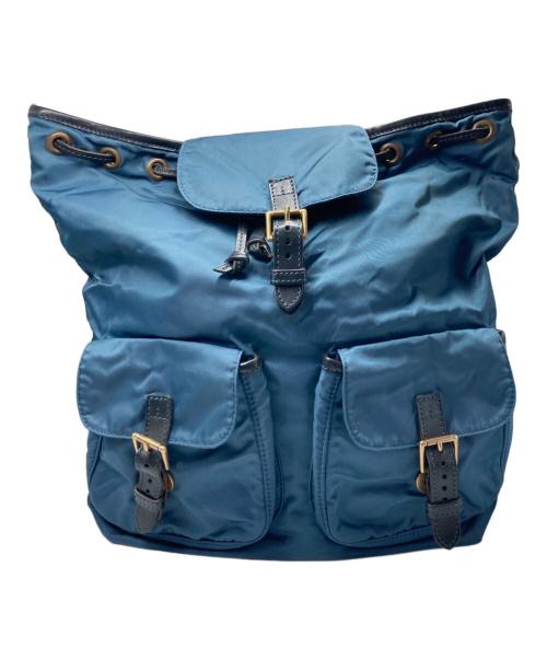 Felisi（フェリージ）Felisi (フェリージ) ナイロン×レザーリュック ネイビーの古着・服飾アイテム