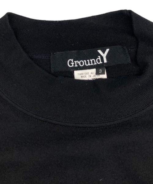 GROUND Y（グラウンドワイ）GROUND Y (グラウンドワイ) 30/COTTON T-CLOTH HIGH NECK LONG SLEEVE CUT SEW ブラック サイズ:3の古着・服飾アイテム