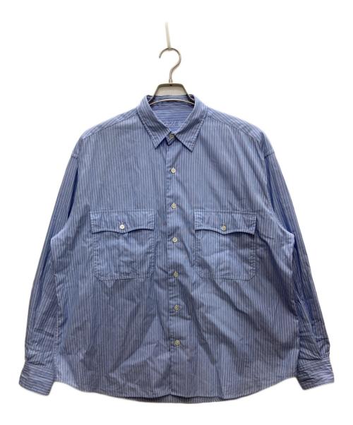 Porter Classic（ポータークラシック）Porter Classic (ポータークラシック) ROLL UP ストライプシャツ ブルー サイズ:Ⅿの古着・服飾アイテム