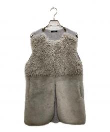 allureville（アルアバイル）の古着「フェイクファーコンビニットジレ」｜ベージュ