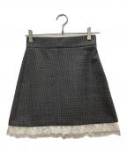 MIU MIUミュウミュウ）の古着「チェックミニスカート」｜グレー