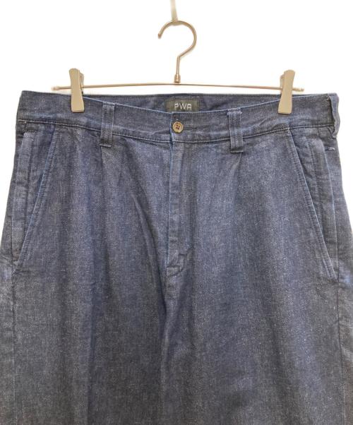PWA（プア）PWA (プア) HEMP MIX DENIM SLACKS インディゴ サイズ:Lの古着・服飾アイテム