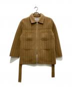 Coohemコーヘン）の古着「BOILED WOOL KNIT JACKET/ボイルドウールニットジャケット」｜ベージュ