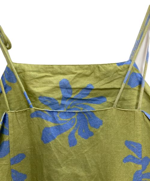 sara mallika（サラマリカ）sara mallika (サラマリカ) リネンフラワーワンピース 黄緑 サイズ:Ｓの古着・服飾アイテム